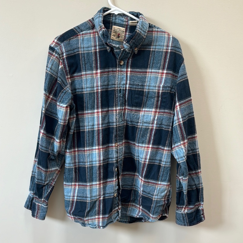 RedHead Casual Button Down Shirt Blue and Red